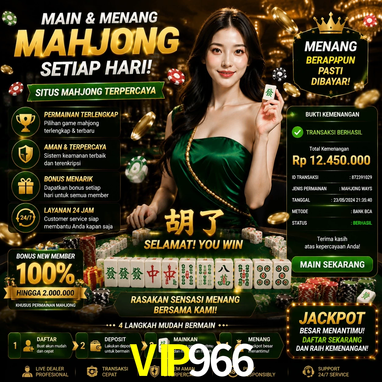 Ganhar e sacar na VIP966